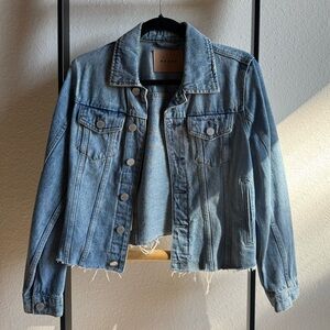 Blank NYC Cropped Light Blue Denim Jacket